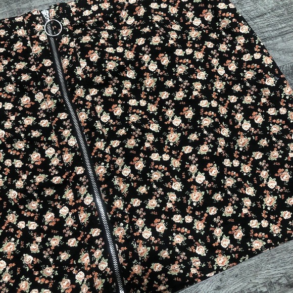 Forever 21 Black & Pink Rose Sz 3X Skirt Denim Mini Cover Up Plus Size Vacay E2 - Picture 6 of 10